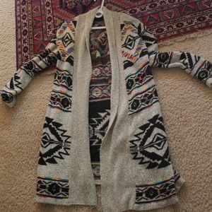 Long warm sweater with beautiful detail